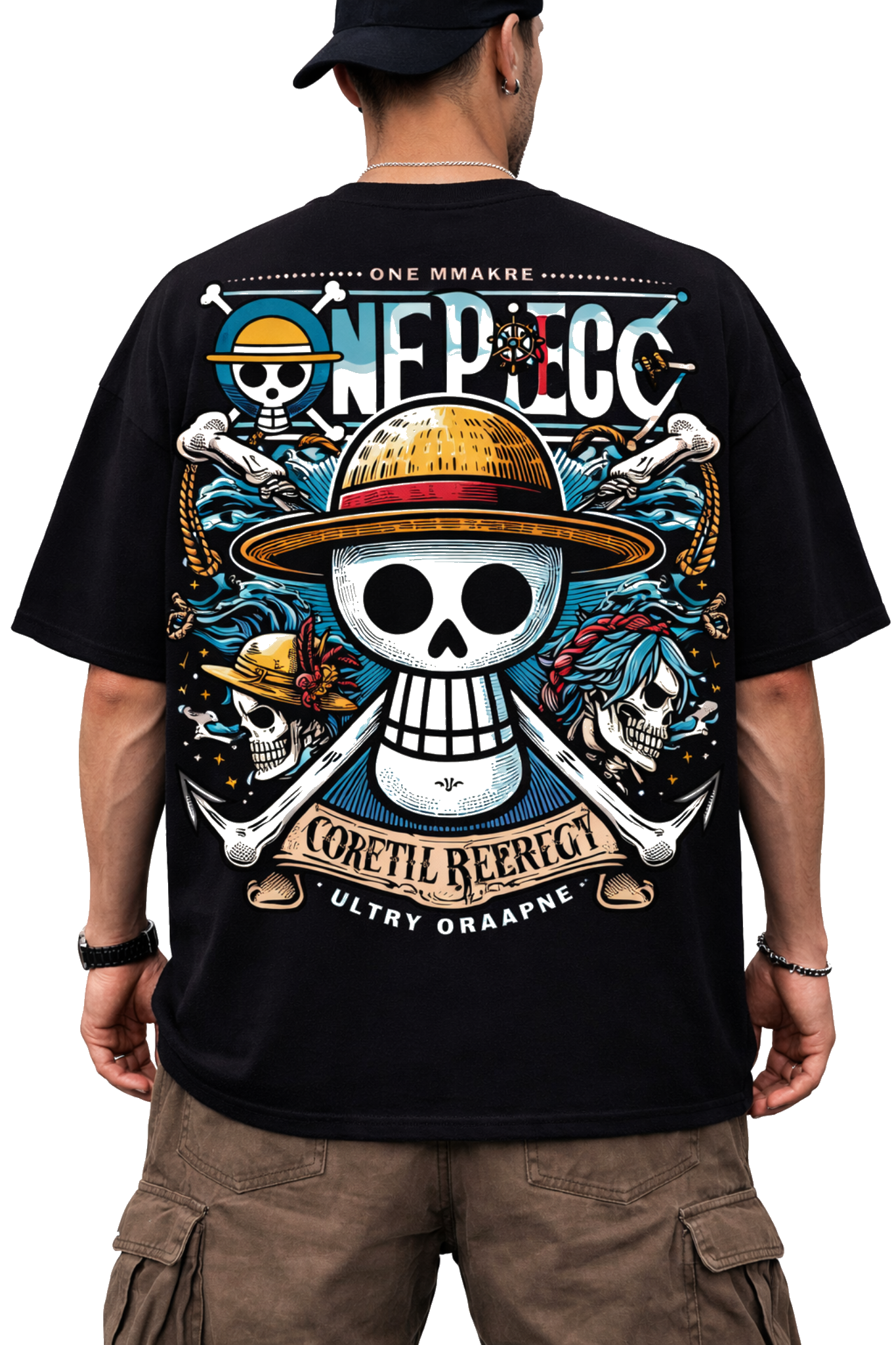 Oversize One Piece Anime Printed Men T-Shirt