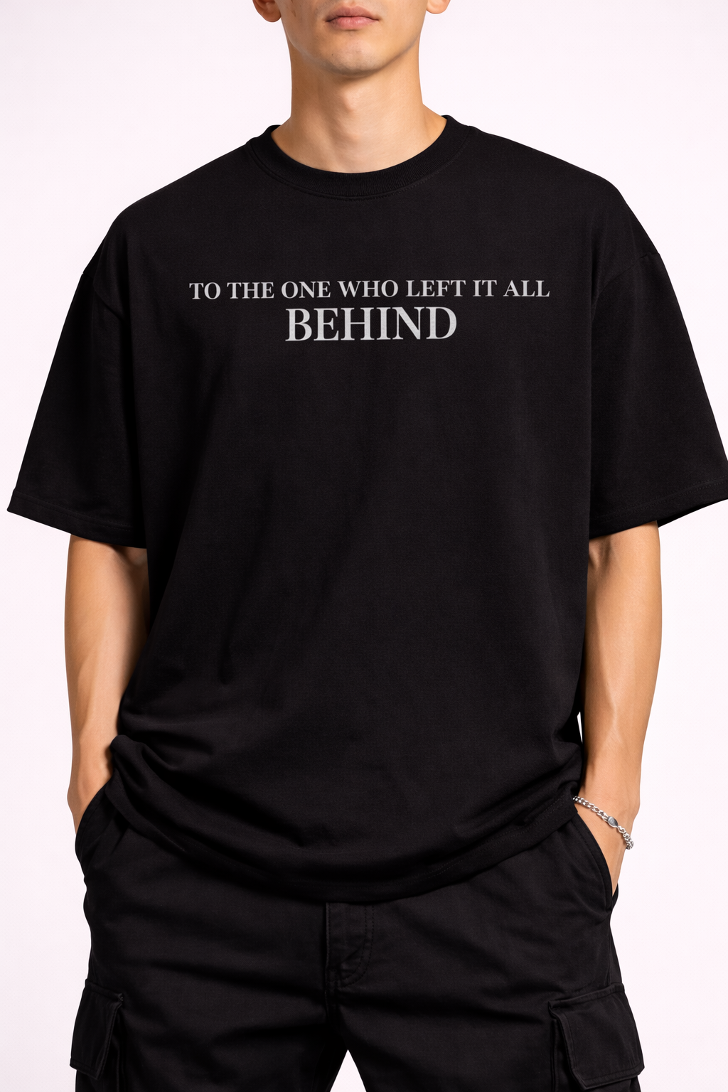 Oversize Loose Fit Black T-Shirt For Men