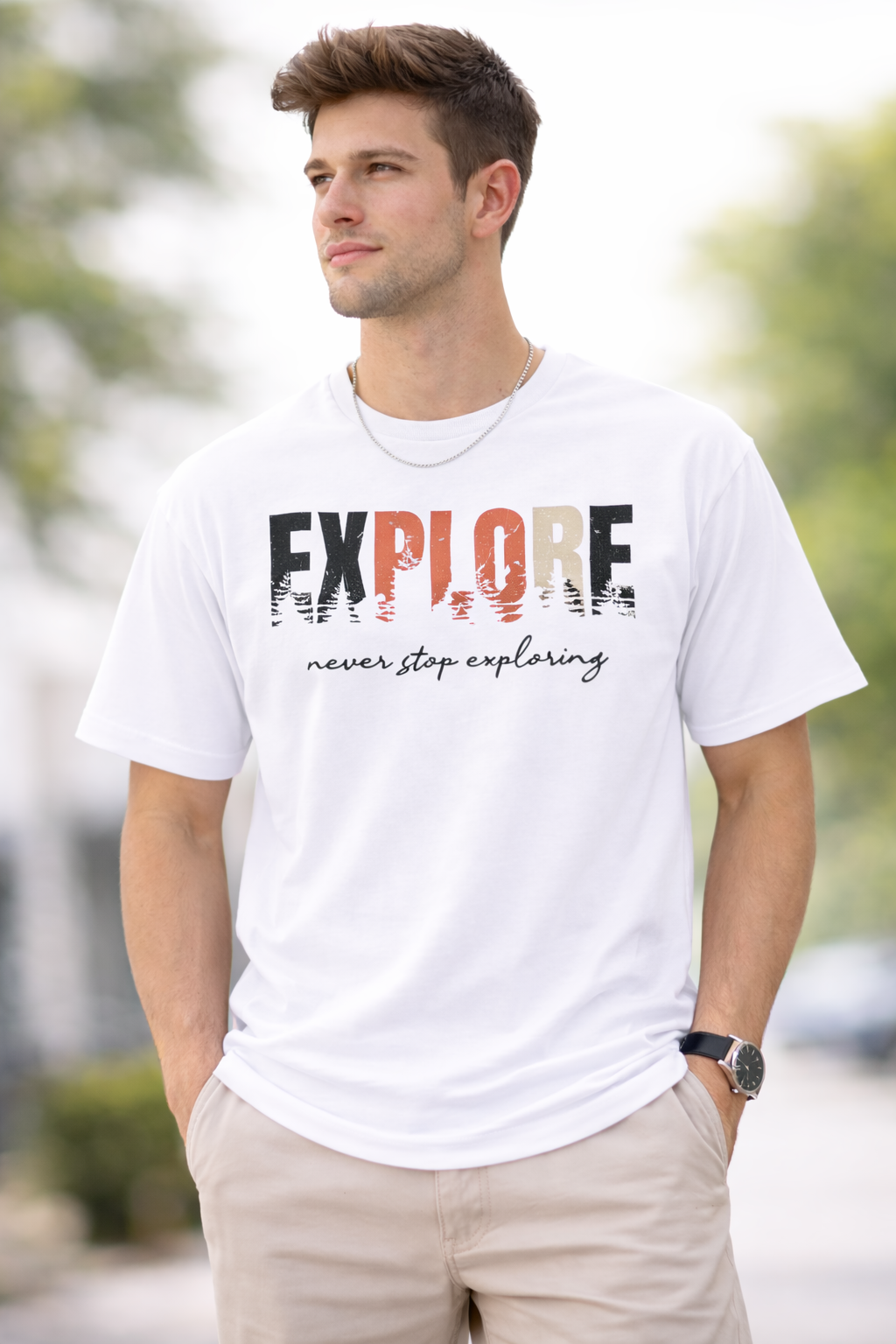 Regular Explore Printed Cotton Men T-Shirt